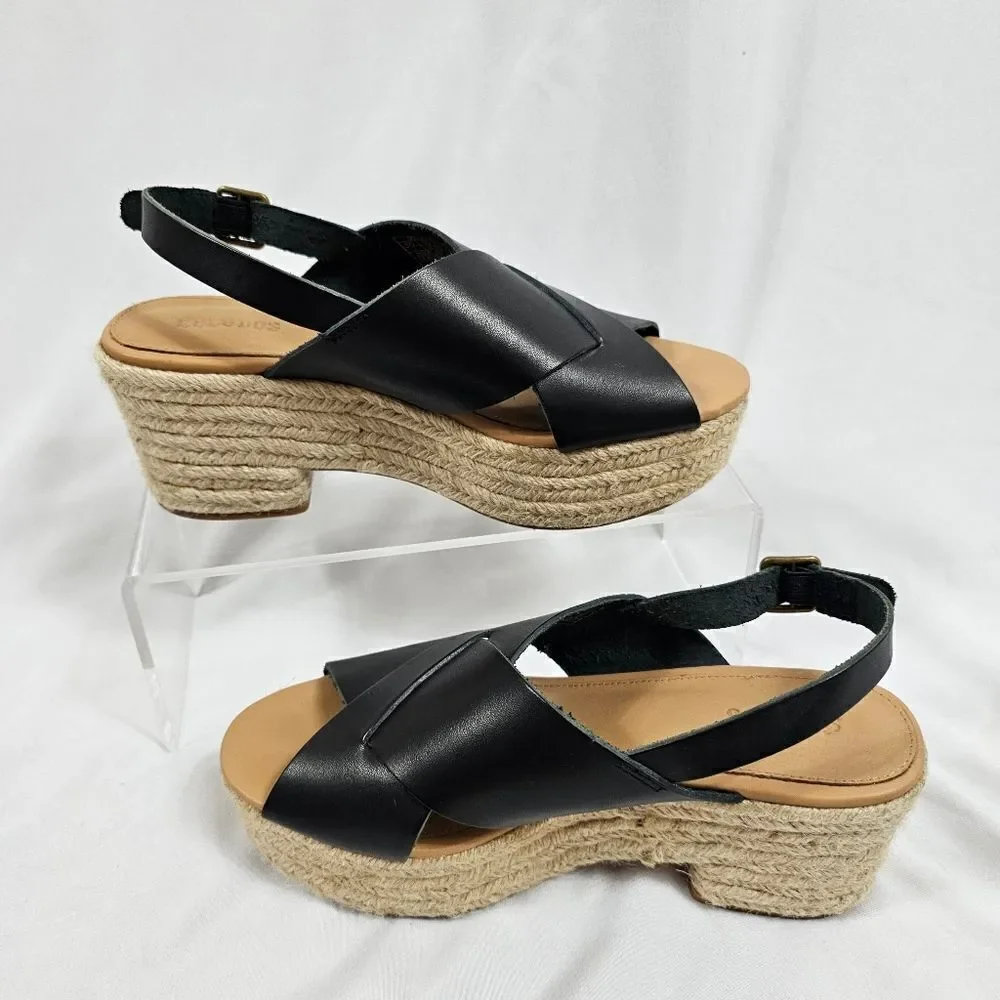 Soludos Amalfi Platform Heel in Black - Size 7